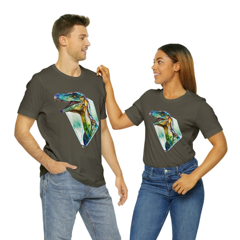 Stained Glass Velociraptor - Short Sleeve Tee